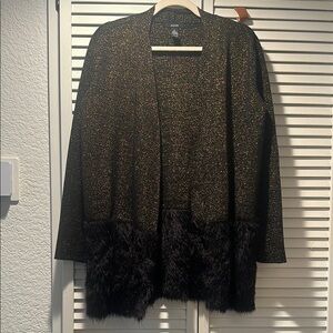 Alfani Black Cardigan Sweater Relaxed Fit Knit